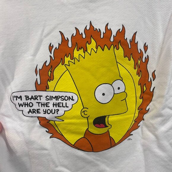 Off-White SS19 Simpsons Bart Simpson Flames Sweatshirt - Picture 8 of 8